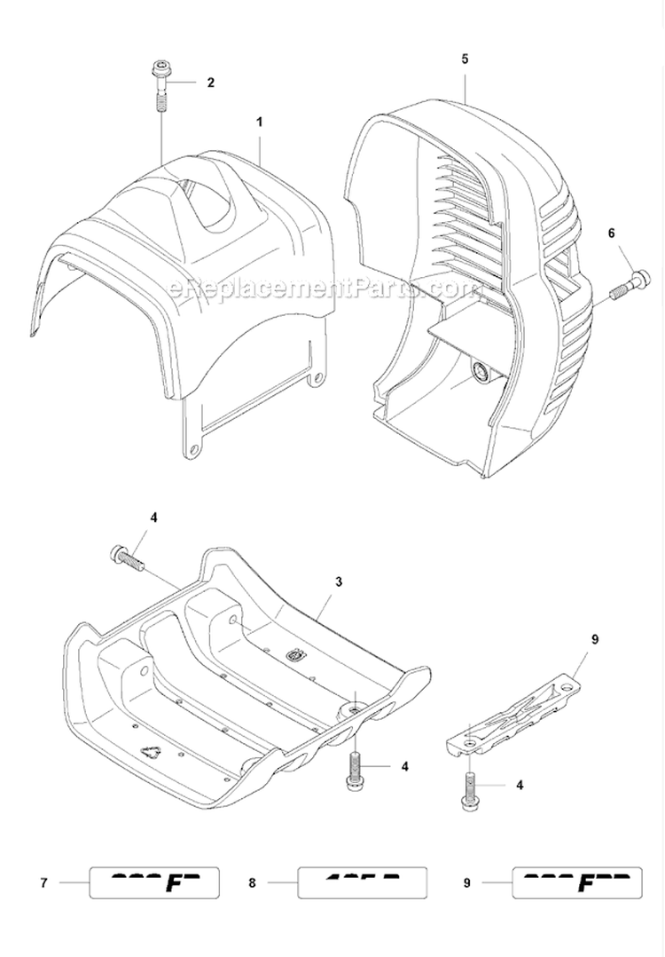 Cylinder Cover Diagram and Parts List for 336FRD 2011-02 Husqvarna Brush Cutter