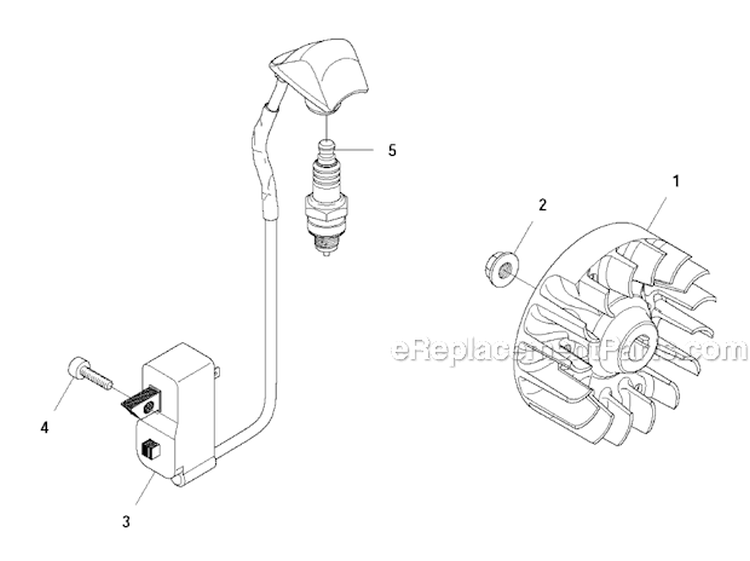 Ignition System Diagram and Parts List for 336FR 2011-02 Husqvarna Brush Cutter