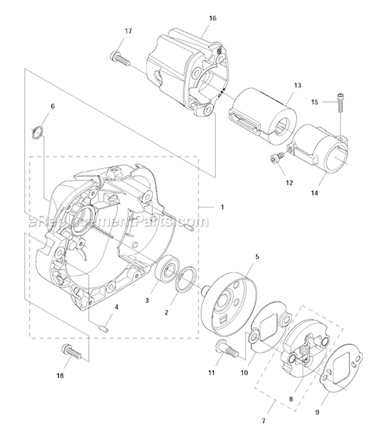 Clutch Diagram and Parts List for 336FR 2011-02 Husqvarna Brush Cutter