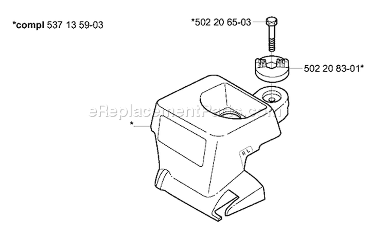 Page L Diagram and Parts List for 336 2003-10 Husqvarna Chainsaw