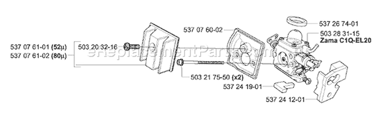 Page C Diagram and Parts List for 336 2003-10 Husqvarna Chainsaw