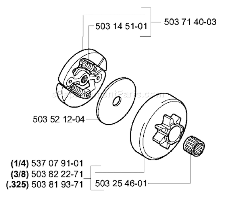 Page D Diagram and Parts List for 336 2003-10 Husqvarna Chainsaw