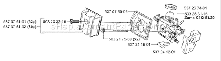 Page B Diagram and Parts List for 336 2004-01 Husqvarna Chainsaw