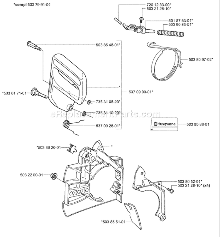 Page C Diagram and Parts List for 336 2004-01 Husqvarna Chainsaw