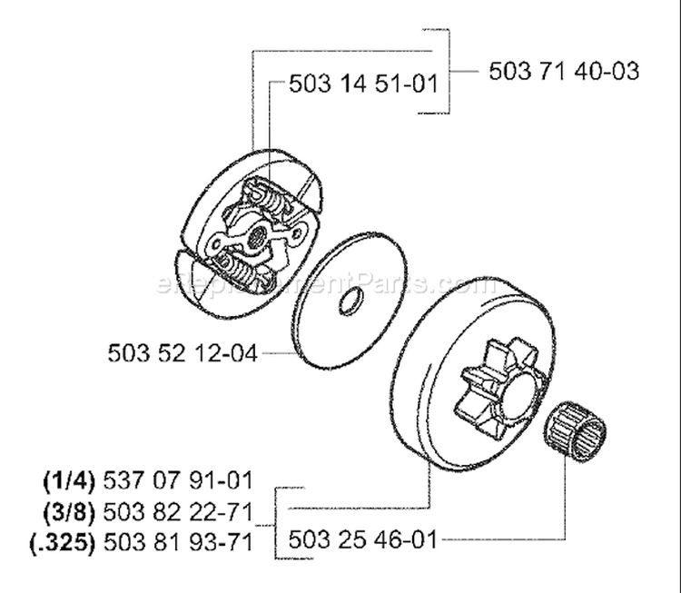 Page D Diagram and Parts List for 336 2004-01 Husqvarna Chainsaw
