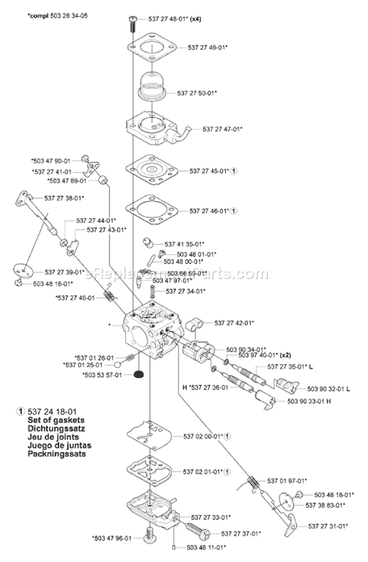 Page A Diagram and Parts List for 336 2005-03 Husqvarna Chainsaw