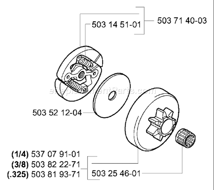 Page D Diagram and Parts List for 336 2005-03 Husqvarna Chainsaw