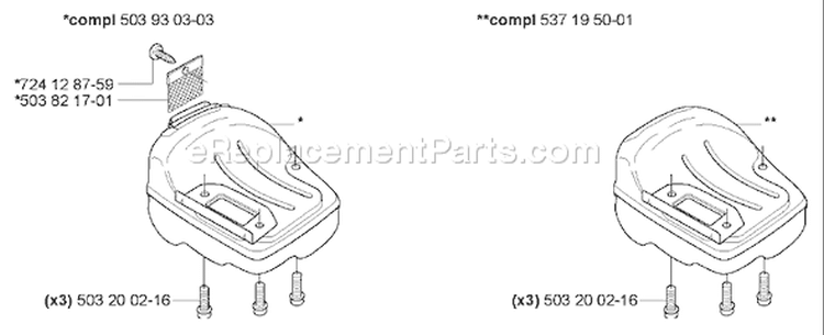 Page H Diagram and Parts List for 336 2006-09 Husqvarna Chainsaw