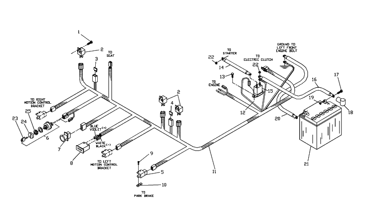 Wiring Assembly Diagram and Parts List for ZTHKW4218 2000-05 Husqvarna Lawn Mower