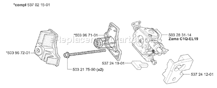Page B Diagram and Parts List for 338XPT 338 XPT 2003-05 Husqvarna Chainsaw