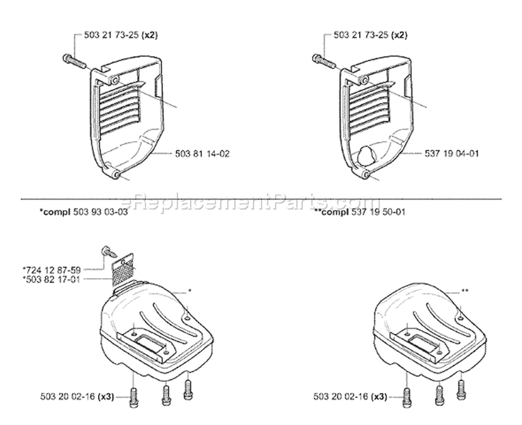 Page I Diagram and Parts List for 338XPT 338 XPT 2003-05 Husqvarna Chainsaw