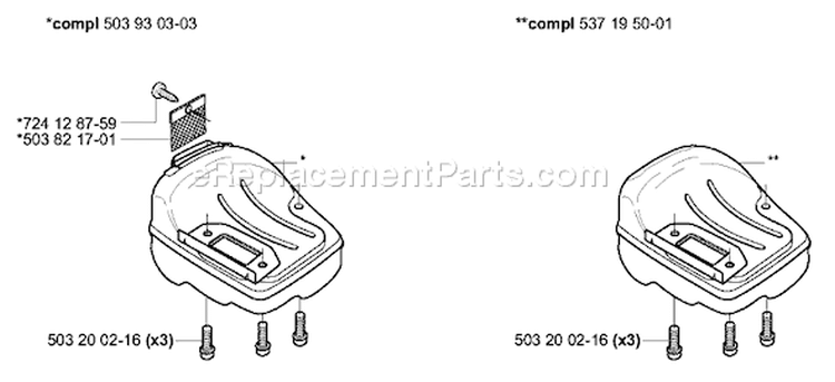Page I Diagram and Parts List for 338XPT 338 XPT 2003-11 Husqvarna Chainsaw