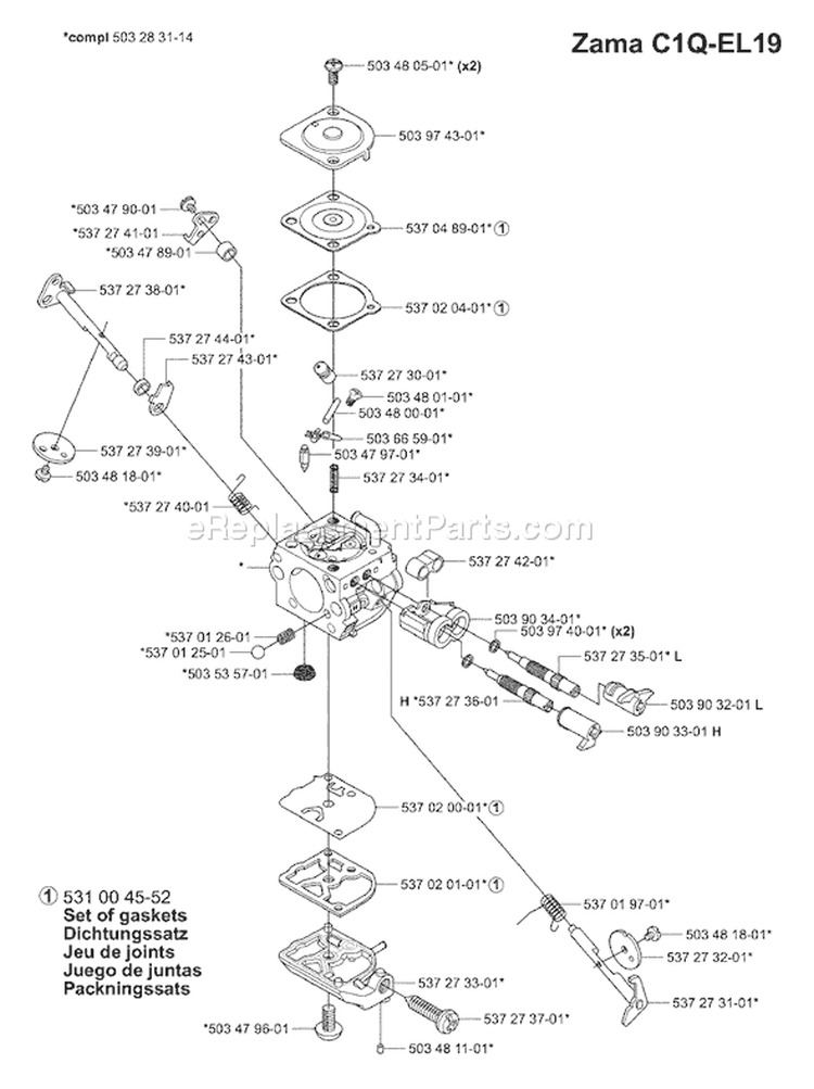Page A Diagram and Parts List for 338XPT 338 XPT 2004-01 Husqvarna Chainsaw