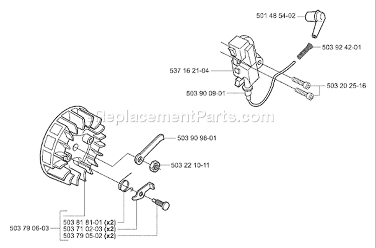 Page H Diagram and Parts List for 338XPT 338 XPT 2004-01 Husqvarna Chainsaw