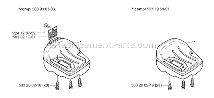 Page I Diagram and Parts List for 338XPT 338 XPT 2004-01 Husqvarna Chainsaw