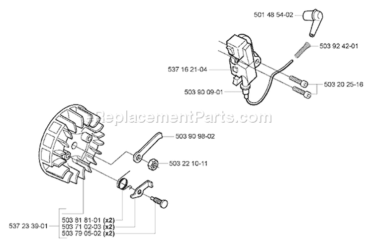 Page H Diagram and Parts List for 338XPT 338 XPT 2005-03 Husqvarna Chainsaw