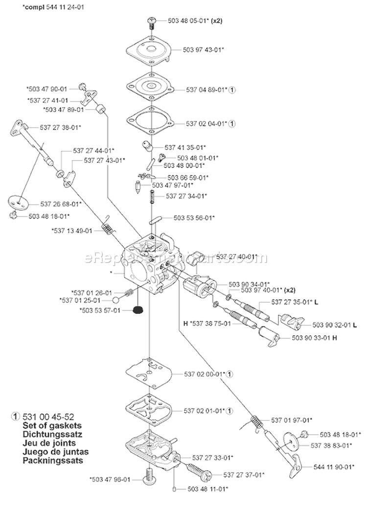Page A Diagram and Parts List for 338XPT 338 XPT 2006-01 Husqvarna Chainsaw