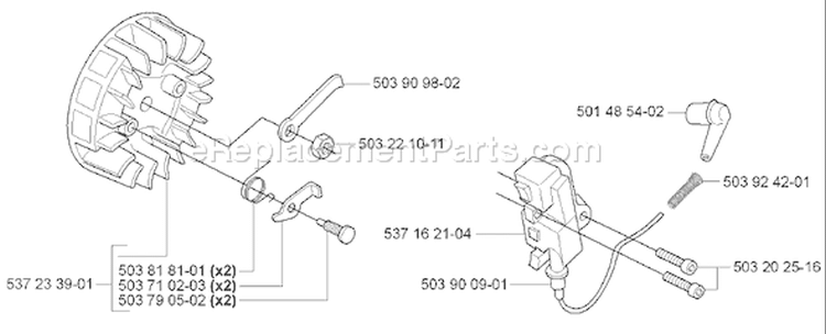 Page G Diagram and Parts List for 338XPT 338 XPT 2006-01 Husqvarna Chainsaw
