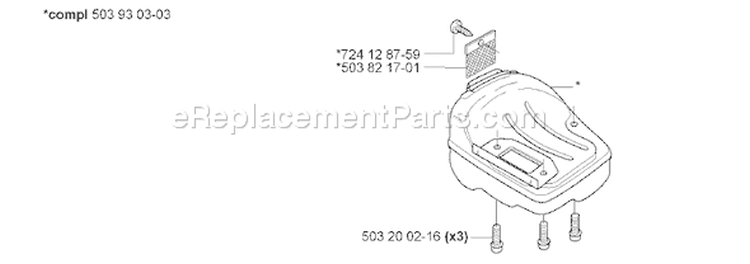 Page H Diagram and Parts List for 338XPT 338 XPT 2006-01 Husqvarna Chainsaw