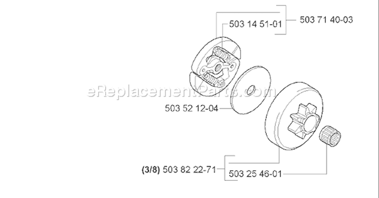 Page D Diagram and Parts List for 338XPT 338 XPT 2006-09 Husqvarna Chainsaw