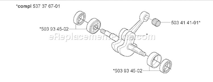 Page F Diagram and Parts List for 338XPT 338 XPT 2006-09 Husqvarna Chainsaw