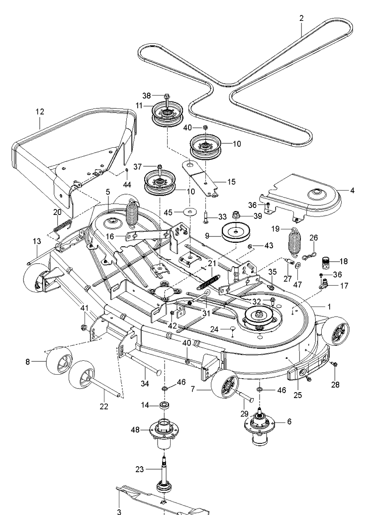 Mower Deck / Cutting Deck Diagram and Parts List for Z254F (96784490101)(2018-10) Husqvarna Lawn Mower