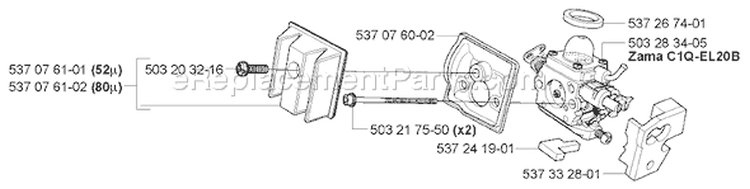 Page A Diagram and Parts List for 339XPT 339 XPT 2005-03 Husqvarna Chainsaw