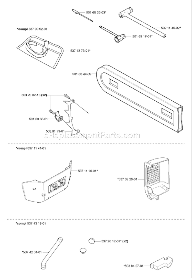 Page L Diagram and Parts List for 339XPT 339 XPT 2005-03 Husqvarna Chainsaw