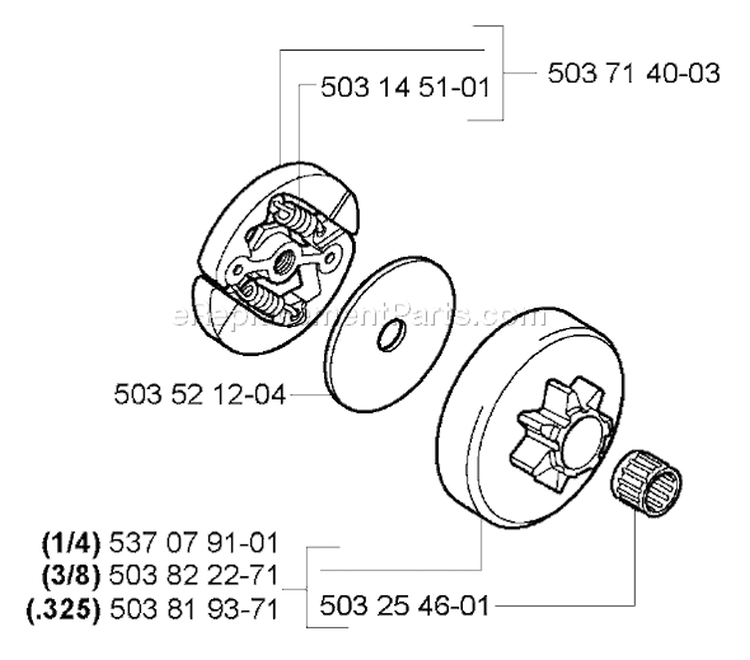 Page D Diagram and Parts List for 339XPT 339 XPT 2005-03 Husqvarna Chainsaw