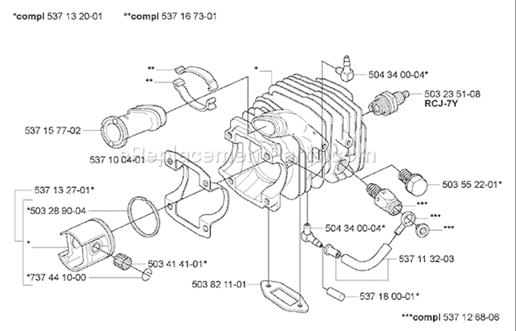 Page I Diagram and Parts List for 339XPT 339 XPT 2005-03 Husqvarna Chainsaw