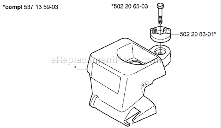Page L Diagram and Parts List for 339XP 339 XP 2003-10 Husqvarna Chainsaw