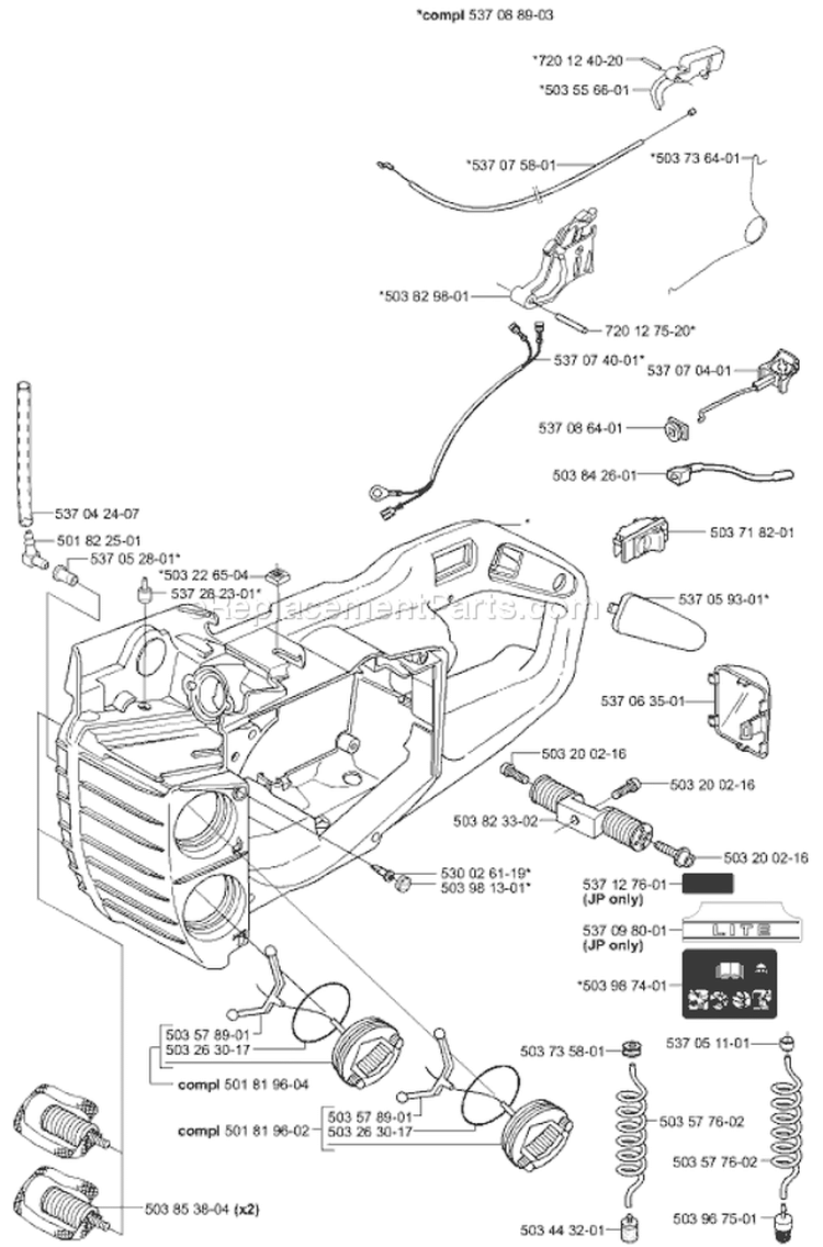Page G Diagram and Parts List for 339XP 339 XP 2003-10 Husqvarna Chainsaw