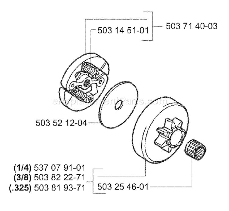 Page D Diagram and Parts List for 339XP 339 XP 2004-01 Husqvarna Chainsaw