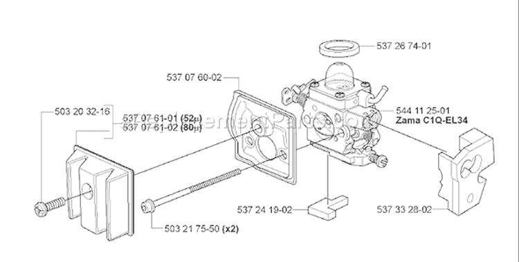 Page A Diagram and Parts List for 339XP 339 XP 2006-09 Husqvarna Chainsaw