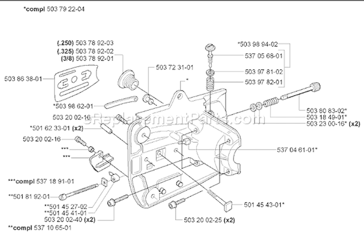 Page E Diagram and Parts List for 339XP 339 XP 2006-09 Husqvarna Chainsaw