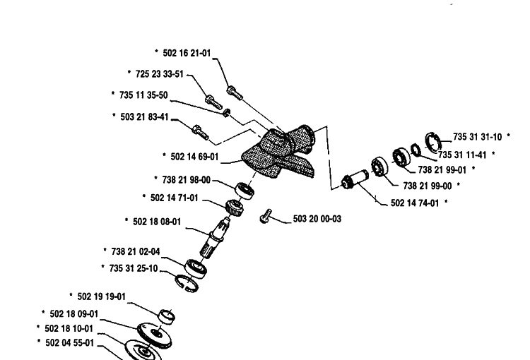 Gear Assembly Diagram and Parts List for 125LD 1991-11 Husqvarna Trimmer