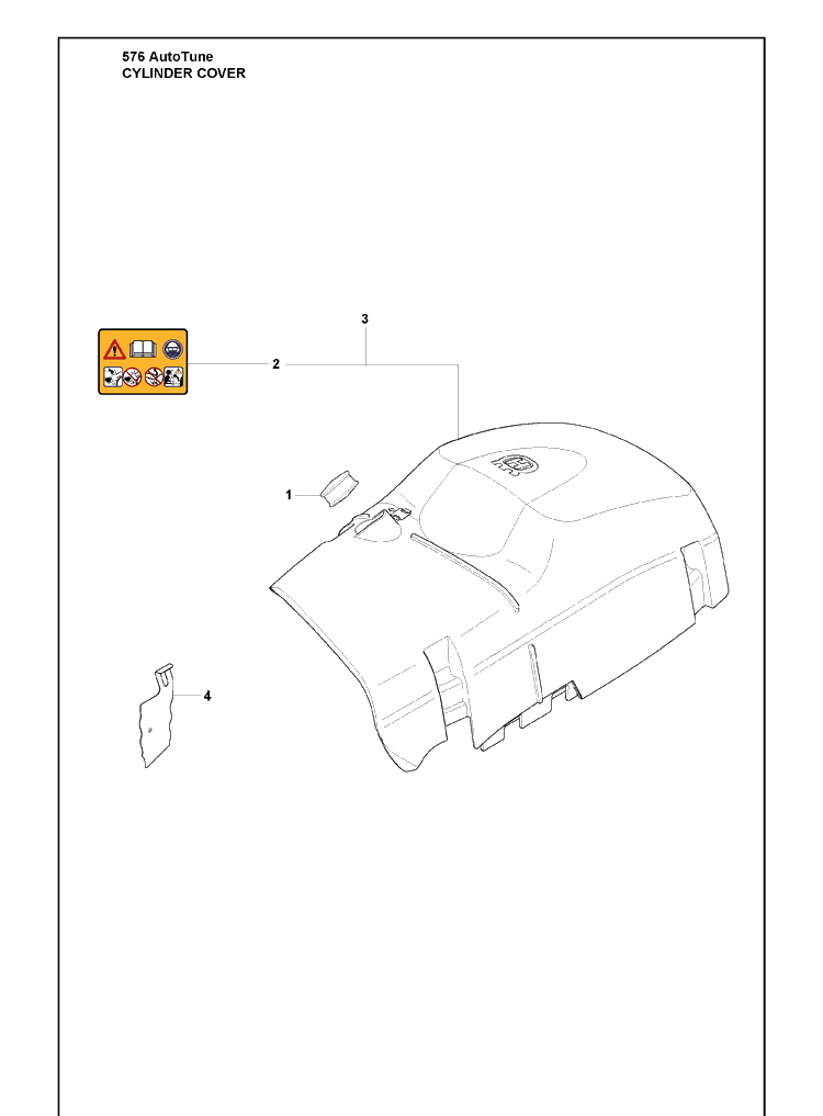 Cylinder Cover 2 Diagram and Parts List for 576XP 2010-03 Husqvarna Chainsaw