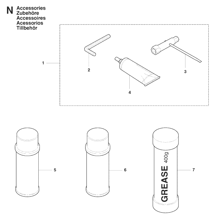 Accessories Diagram and Parts List for 325HS75 (X-SERIES)(20081800001-Current) Husqvarna Hedge Trimmer