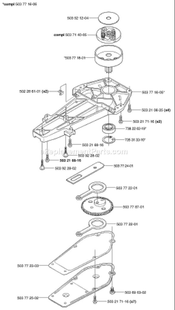 Page H Diagram and Parts List for 225H60 2002-06 Husqvarna Trimmer