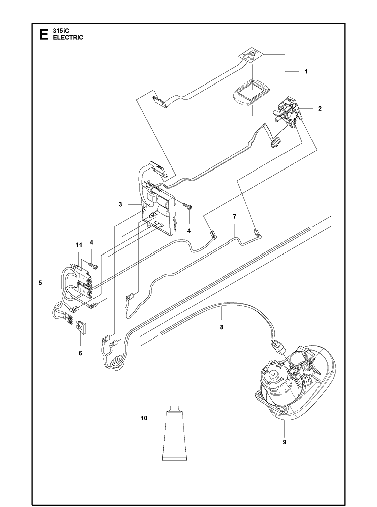 Electrical Diagram and Parts List for 315IC  Husqvarna Edger