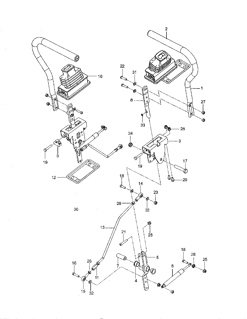 Steering Diagram and Parts List for Z254-967324101-00  Husqvarna Lawn Mower