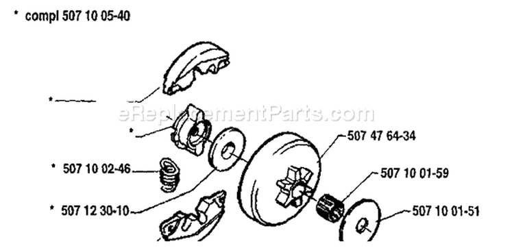 Page D Diagram and Parts List for 33 1986-12 Husqvarna Chainsaw