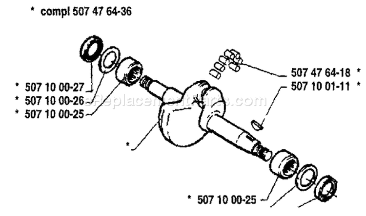 Page E Diagram and Parts List for 33 1986-12 Husqvarna Chainsaw