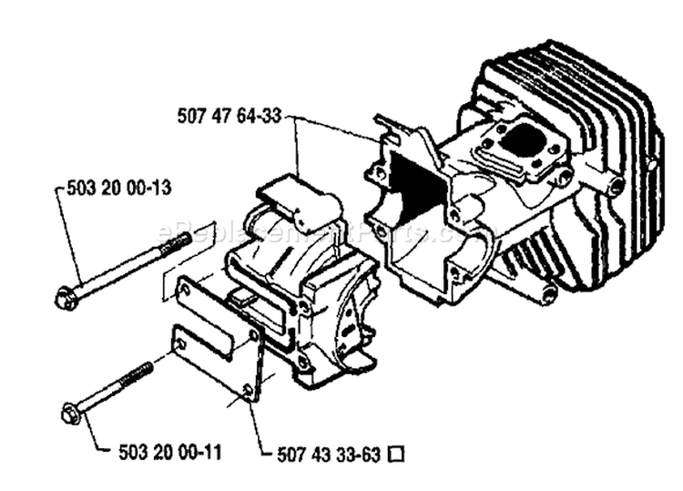 Page F Diagram and Parts List for 33 1986-12 Husqvarna Chainsaw