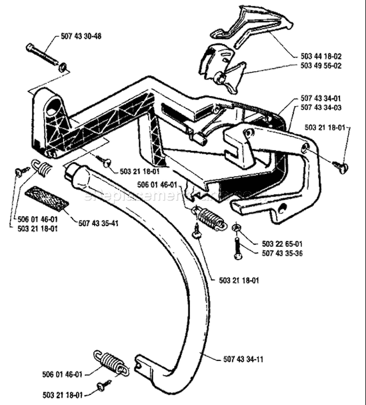 Page G Diagram and Parts List for 33 1986-12 Husqvarna Chainsaw