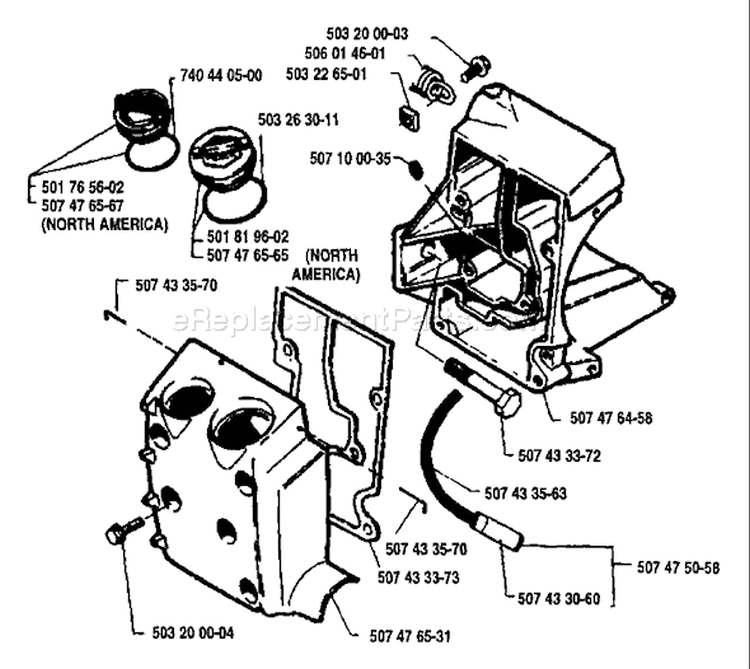 Page M Diagram and Parts List for 33 1989-05 Husqvarna Chainsaw