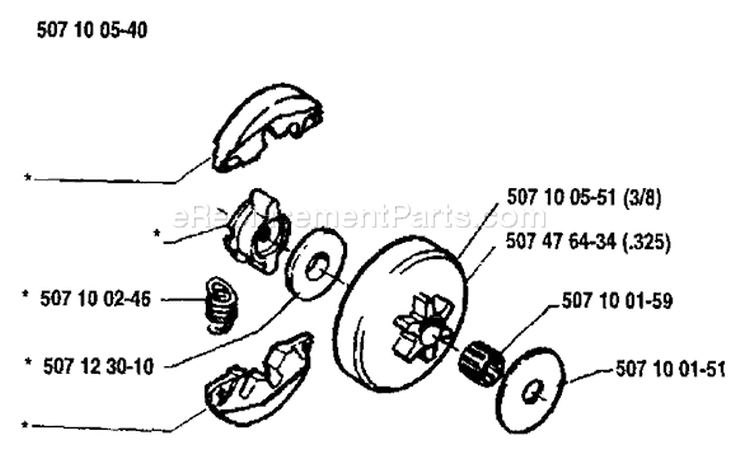 Page D Diagram and Parts List for 33 1989-05 Husqvarna Chainsaw