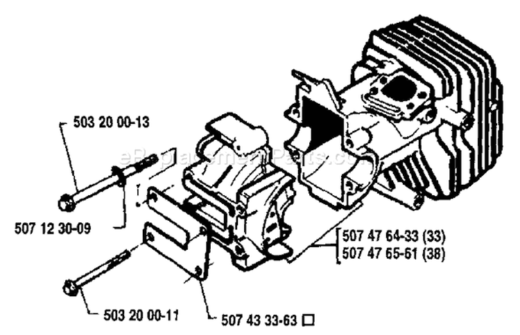 Page F Diagram and Parts List for 33 1989-05 Husqvarna Chainsaw