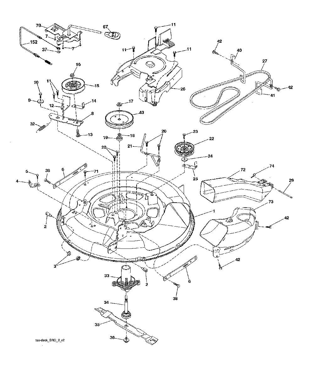 Mower Diagram and Parts List for 917280022  Husqvarna Lawn Tractor