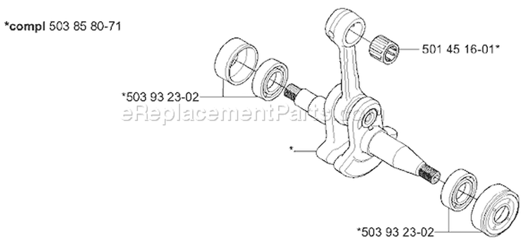 Page F Diagram and Parts List for 340 2001-09 Husqvarna Chainsaw